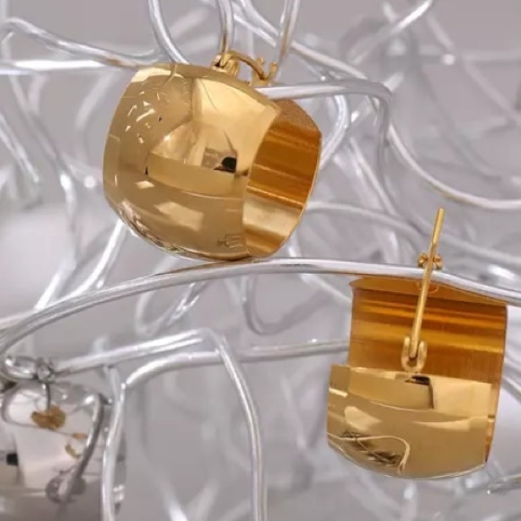 💛Gold plated hoop earrings - Picture 2 of 4